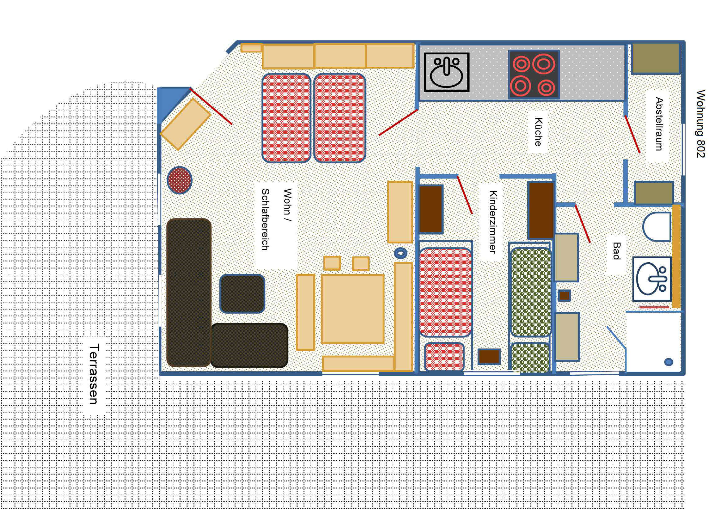 Grundriss der Ferienwohnung